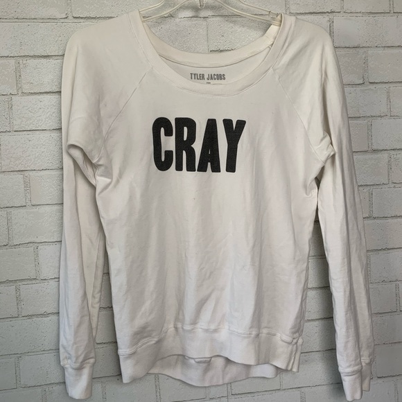 Tyler Jacobs Feel the Piece Cray Sweatshirt XS S Off White - Picture 1 of 5